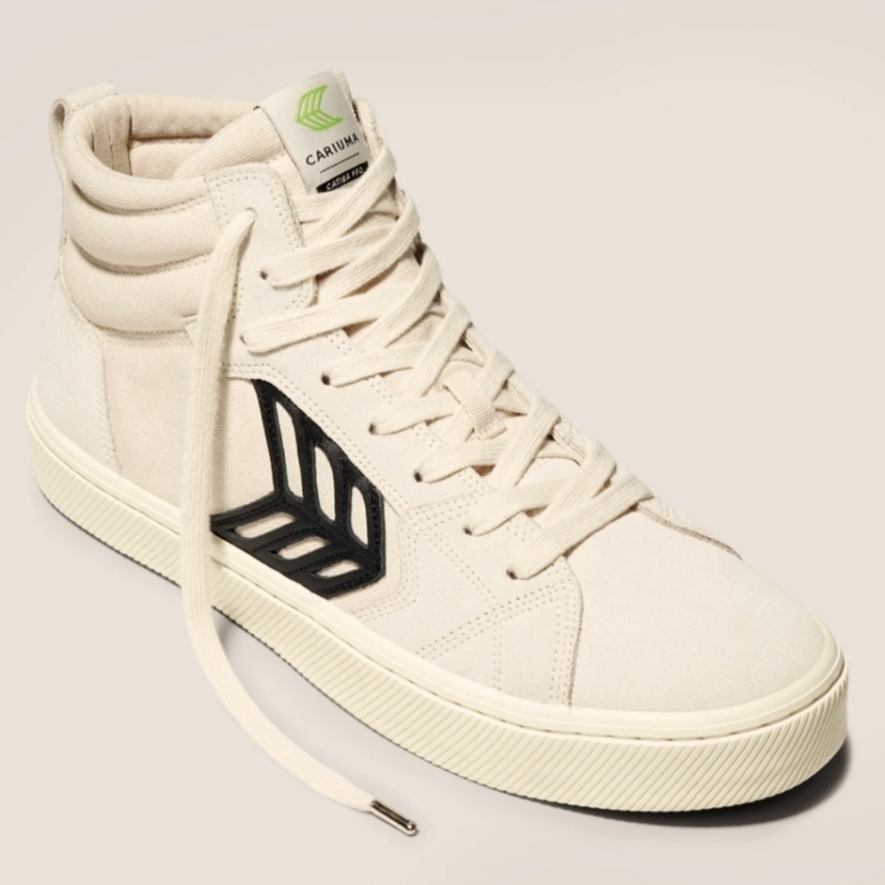 New Cariuma Catiba High Pro Skate Vintage White Suede Canvas Unisex 9.5M 11W